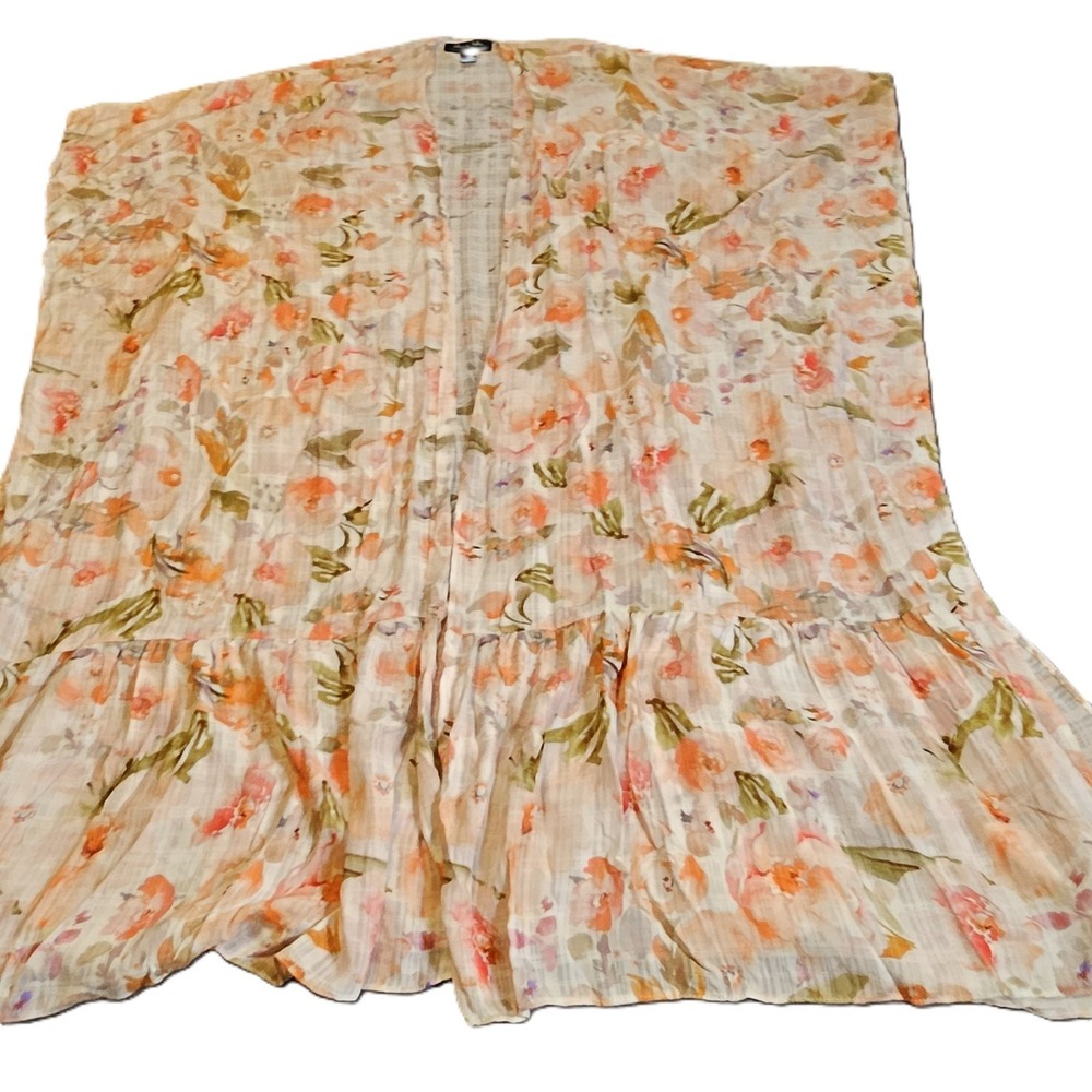 Marcus Adler Long Floral Kimono One Size Boho,Hippie,Festival,Casual, Beach